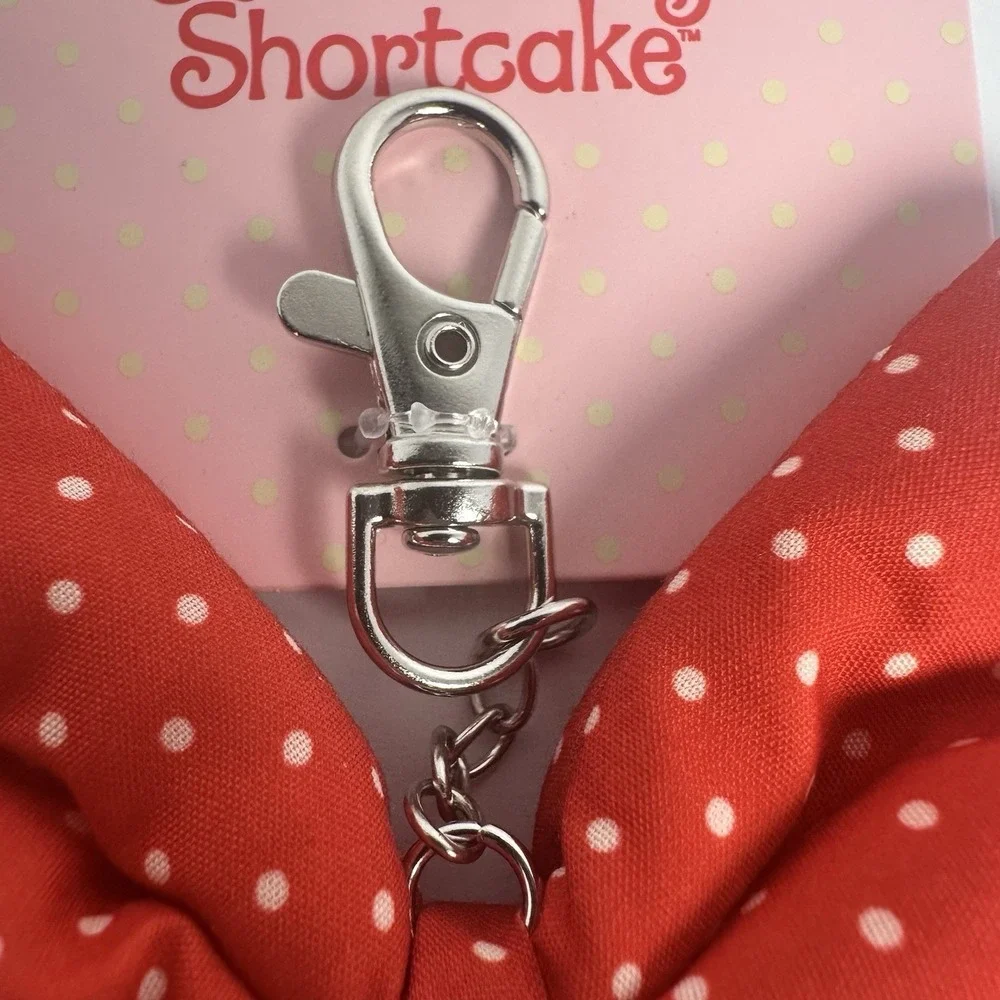 Strawberry Shortcake Red Polka Dot Bow Keychain Bag Charm Cute Kawaii